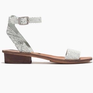 Madewell Veronique Sandal In Snake Spot White Buckle Leather Size 6.5
